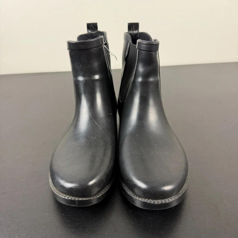 Michael Kors Chelsea Ankle Rain Boots Women's 6M Black Rubber Waterproof Outdoor